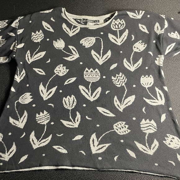 Gudrun Sjoden Sweaters - Gudrun Sjoden black / grey Violin Jumper 100% Cotton Tulip Festival Boho sz S